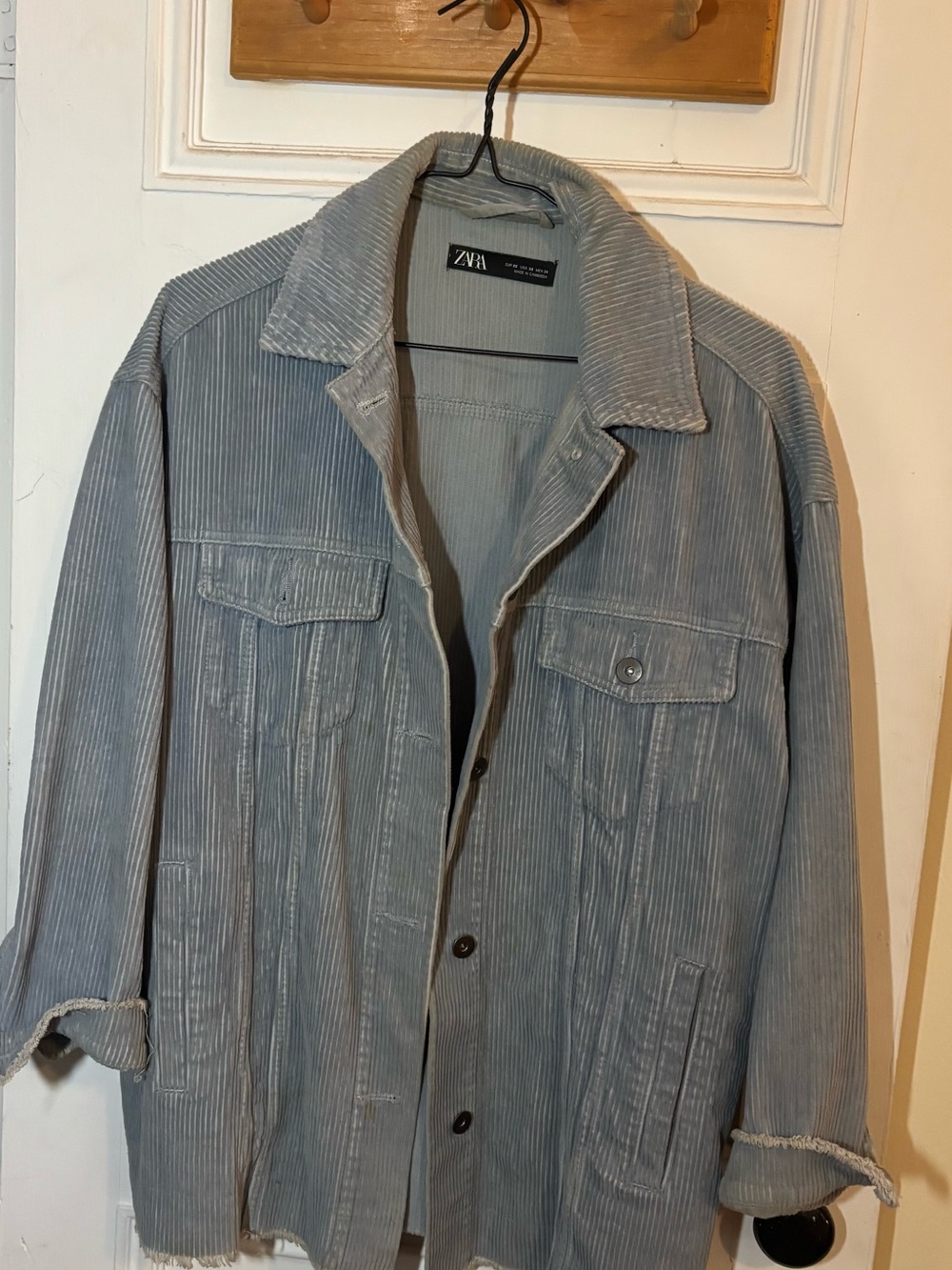 Zara Light Blue Corduroy Shirt Jacket